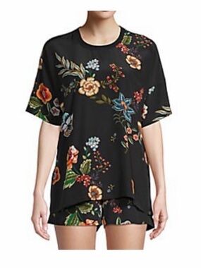 Johnny Was Set Annalyn Silk Top & Shorts floral set